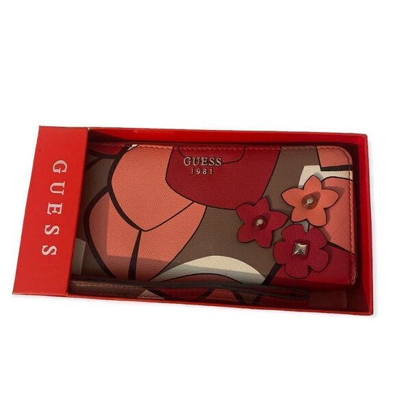 Guess Flower pink wristlet wallet - Picture 1 of 6